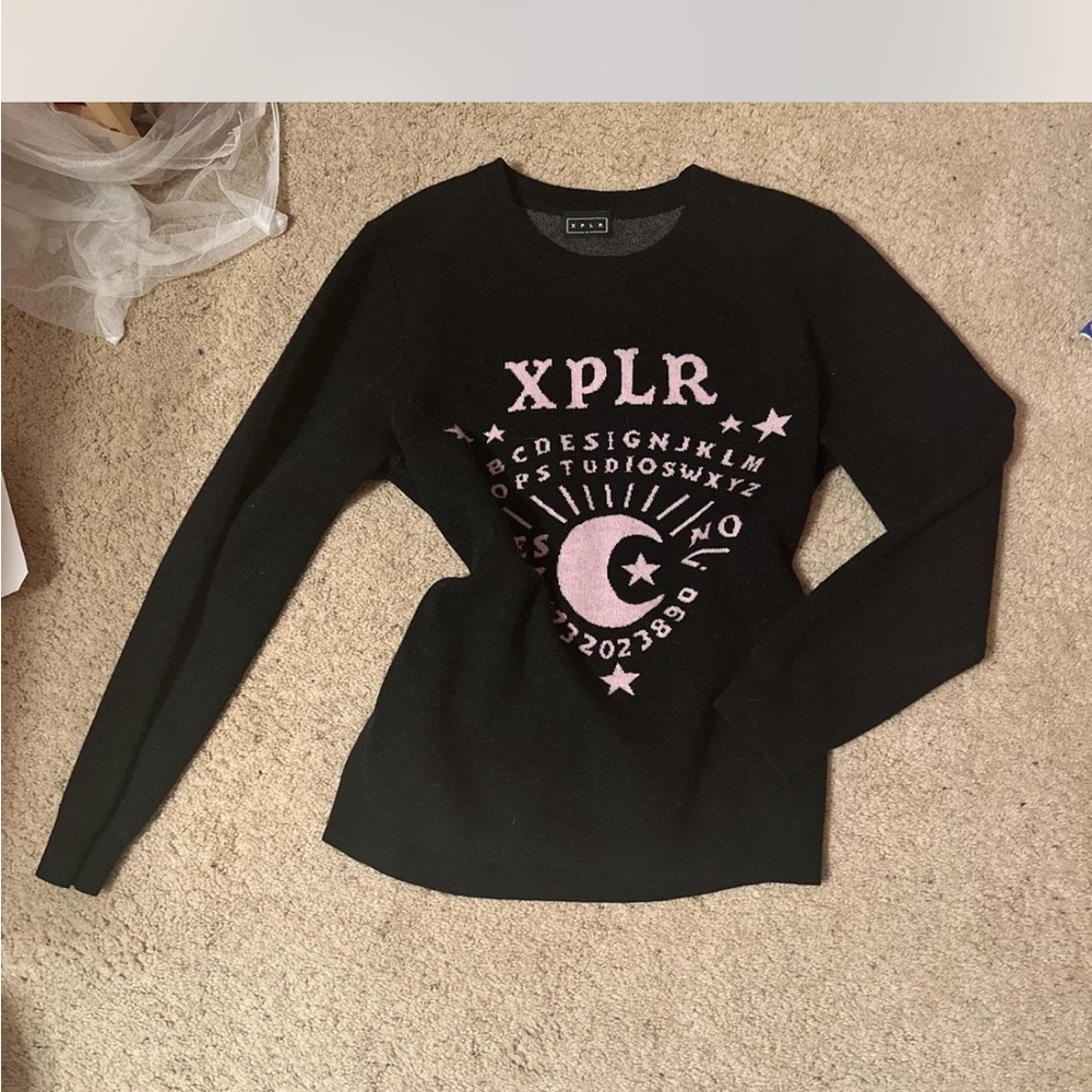 Black and Pink Graphic Sweatshirt